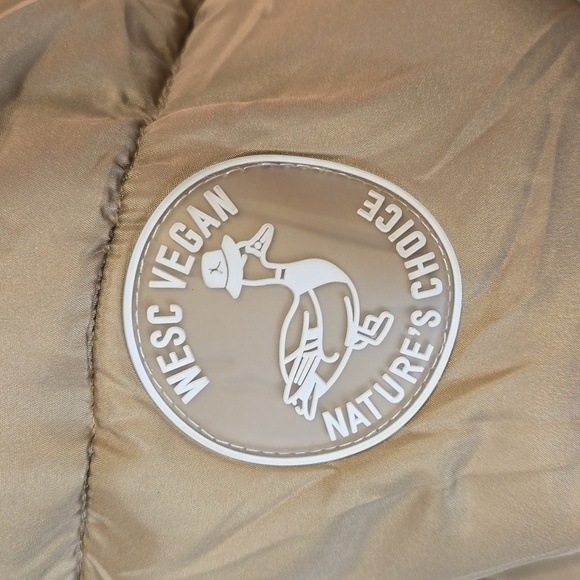 WeSC Vegan Landscape Puffer Jacket with High Collar Quilted Design Size Small - Picture 7 of 16